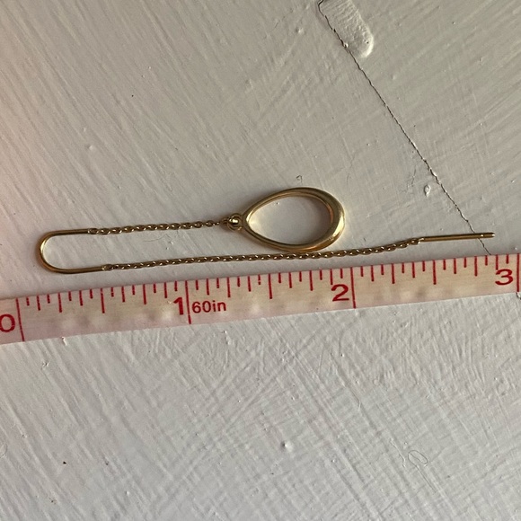 Like new, lucky brand threaded gold dangle earrings. - Picture 5 of 6